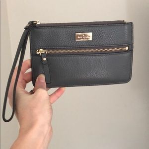 Gray Kate Spade Wristlet Pouch